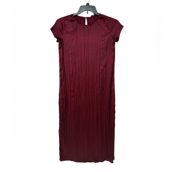 Madewell Red Pleated Halter Maxi Gown Size XS - Picture 4 of 8